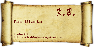 Kis Blanka névjegykártya